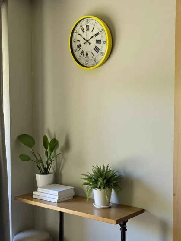 Retro Görünümlü Sarı Plastik Duvar Saati 36 cm · Model PP-3665Y