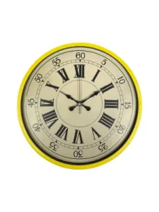 Retro Görünümlü Sarı Plastik Duvar Saati 36 cm · Model PP-3665Y