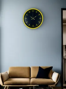Roma Rakamlı Sarı Plastik Duvar Saati 36 cm · Model PP-3688Y