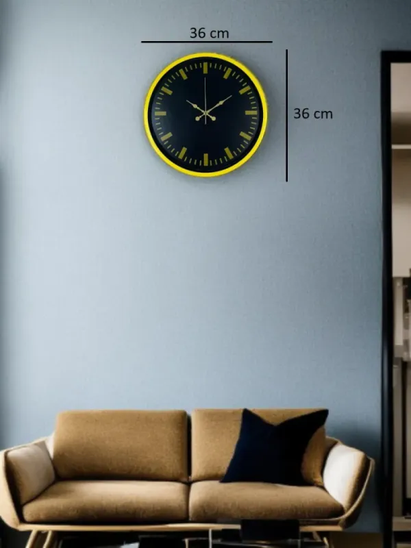 Roma Rakamlı Sarı Plastik Duvar Saati 36 cm · Model PP-3688Y