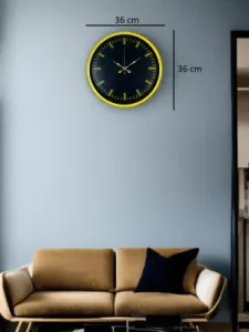 Roma Rakamlı Sarı Plastik Duvar Saati 36 cm · Model PP-3688Y
