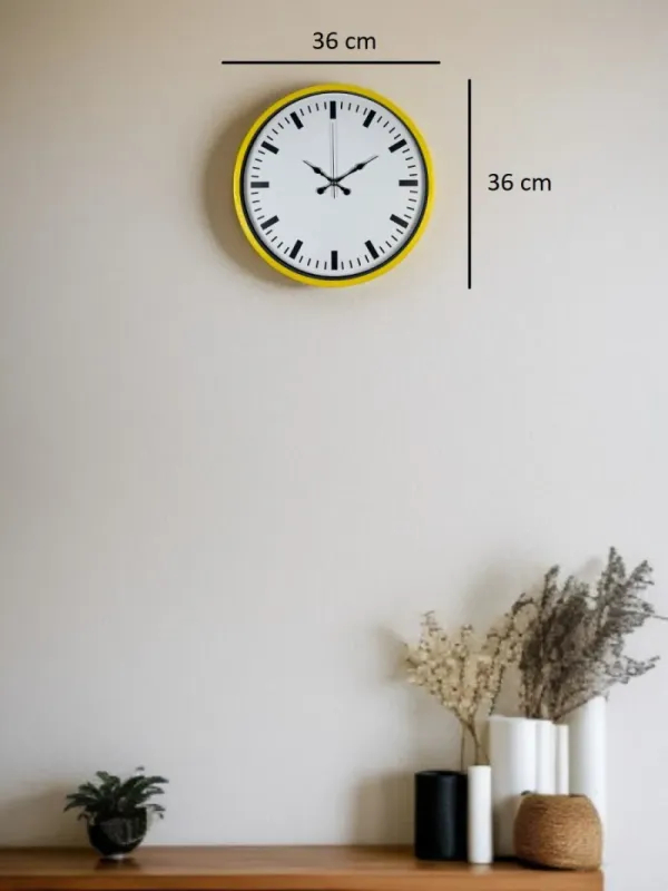 Sarı Plastik Duvar Saati 36 cm · Model PP-3689Y