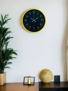 Roma Rakamlı Sarı Plastik Duvar Saati 36 cm · Model PP-3691Y