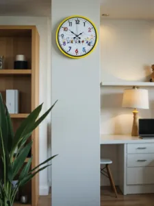 Çocuk Odası Sarı Plastik Duvar Saati 36 cm · Model PP-3693Y