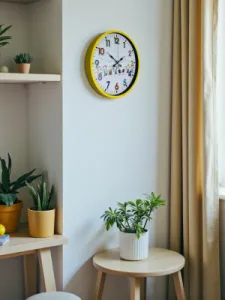 Çocuk Odası Sarı Plastik Duvar Saati 36 cm · Model PP-3693Y