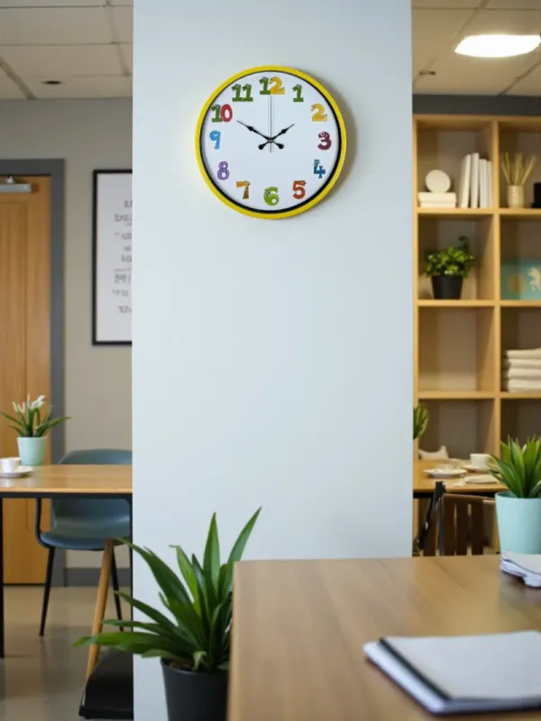 Çocuk Odası Sarı Plastik Duvar Saati 36 cm · Model PP-3694Y