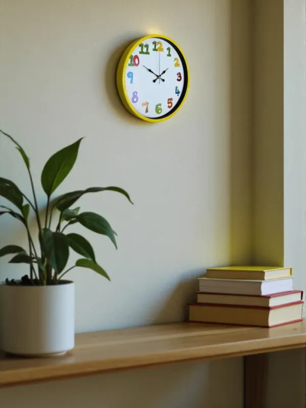 Çocuk Odası Sarı Plastik Duvar Saati 36 cm · Model PP-3694Y