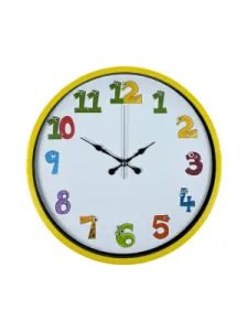 Çocuk Odası Sarı Plastik Duvar Saati 36 cm · Model PP-3694Y