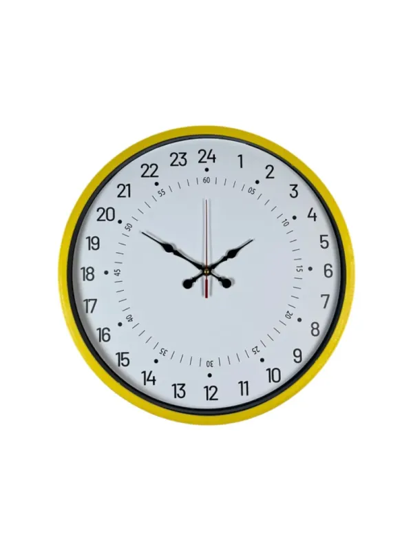 Göstergeli Sarı Plastik Duvar Saati 36 cm · Model PP-3697Y