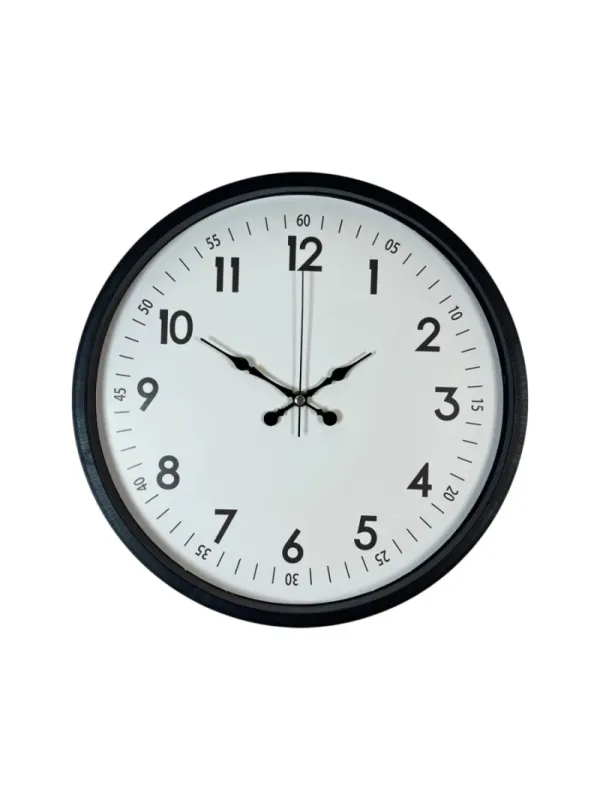 Siyah Plastik Duvar Saati 36 cm · Model PP-3605B