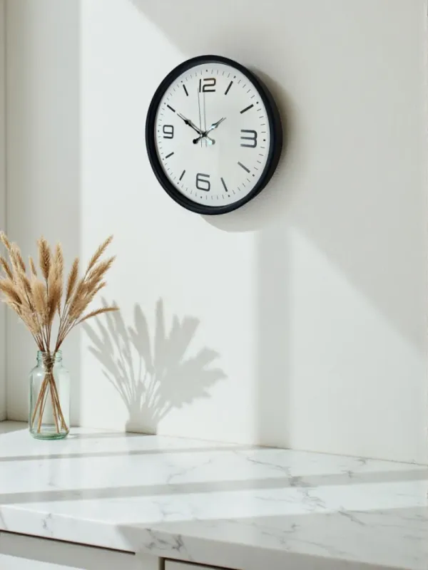Siyah Plastik Duvar Saati 36 cm · Model PP-3608B