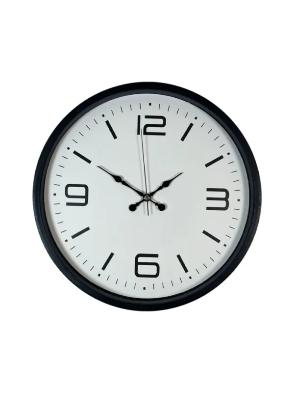 Siyah Plastik Duvar Saati 36 cm · Model PP-3608B