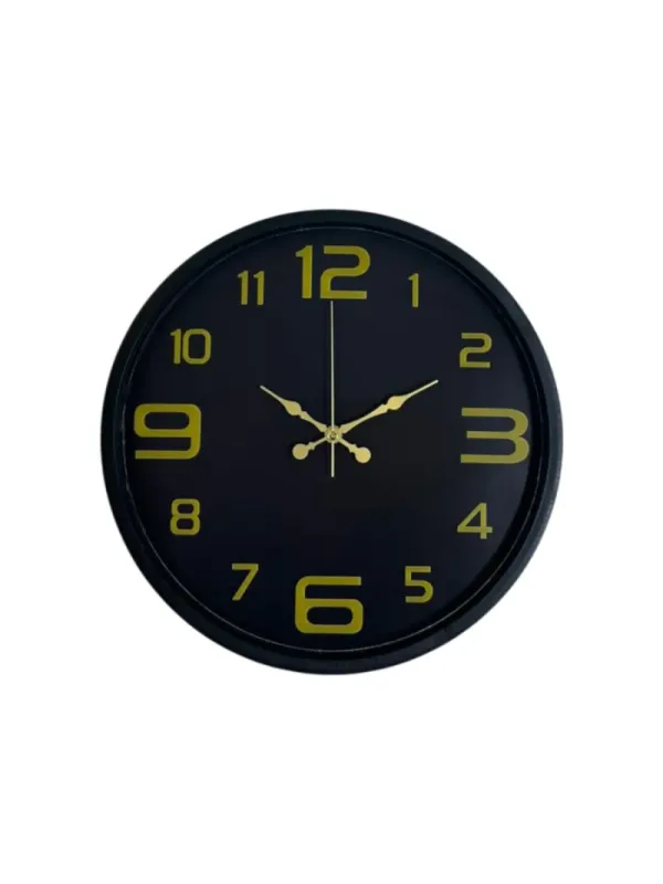 Siyah Plastik Duvar Saati 36 cm · Model PP-3610B