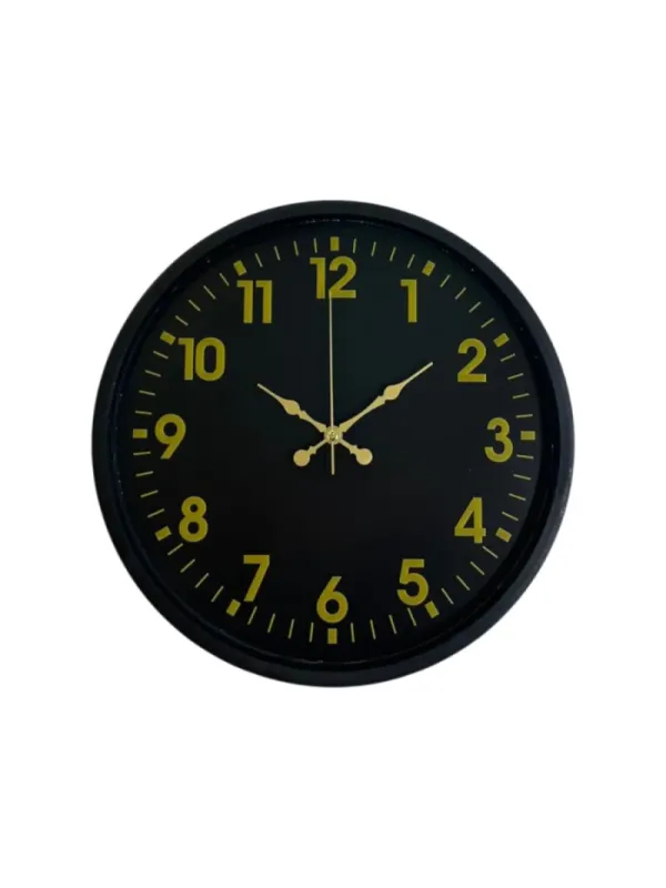 Siyah Plastik Duvar Saati 36 cm · Model PP-3623B