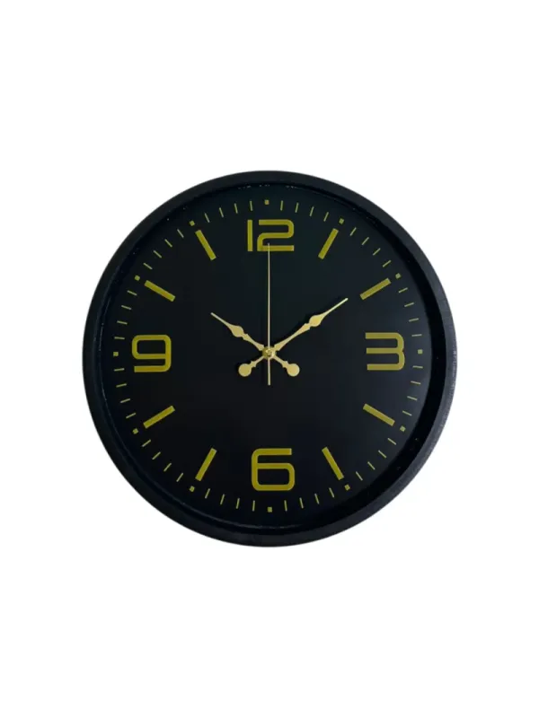 Siyah Plastik Duvar Saati 36 cm · Model PP-3644B