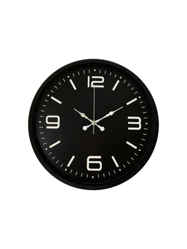 Siyah Plastik Duvar Saati 36 cm · Model PP-3645B