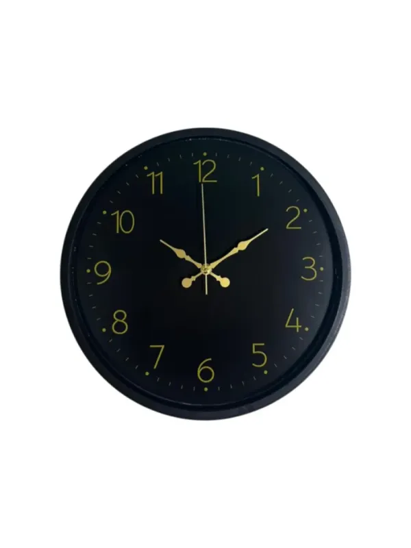 Siyah Plastik Duvar Saati 36 cm · Model PP-3646B