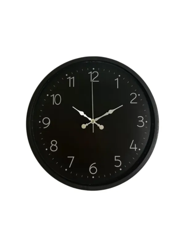 Siyah Plastik Duvar Saati 36 cm · Model PP-3647B