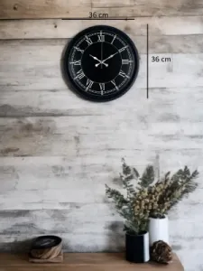 Siyah Plastik Duvar Saati 36 cm · Model PP-3651B