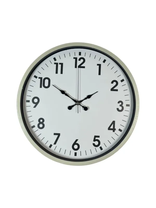 Krem Plastik Duvar Saati 36 cm · Model PP-3601X