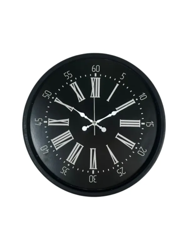 Siyah Plastik Duvar Saati 36 cm · Model PP-3659B