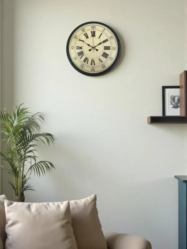 Retro Görünümlü Siyah Plastik Duvar Saati 36 cm · Model PP-3665B