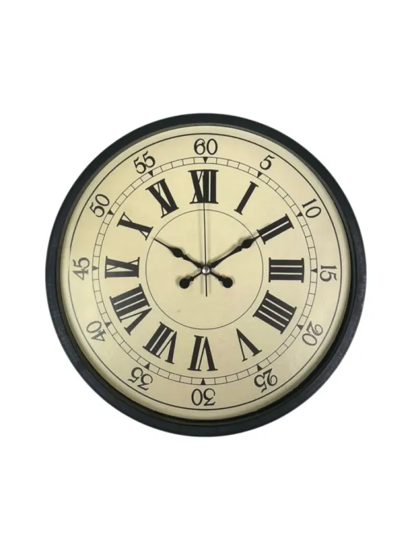 Retro Görünümlü Siyah Plastik Duvar Saati 36 cm · Model PP-3665B