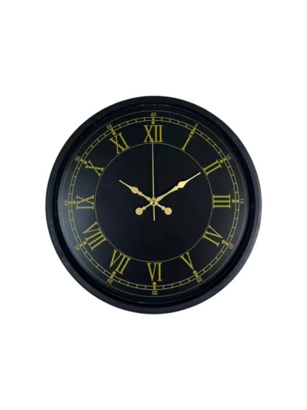 Siyah Plastik Duvar Saati 36 cm · Model PP-3672B