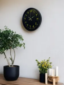 Siyah Plastik Duvar Saati 36 cm · Model PP-3691B