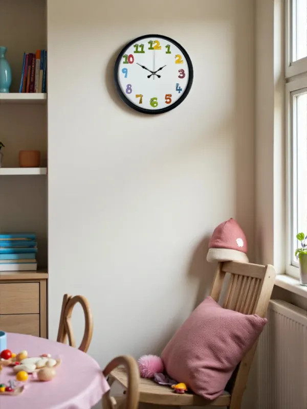 Çocuk Odası Siyah Plastik Duvar Saati 36 cm · Model PP-3694B