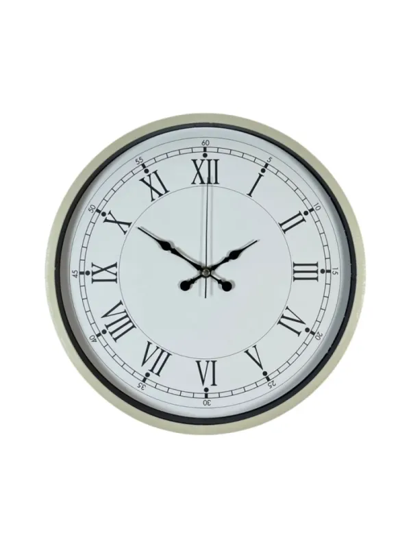 Roma Rakamlı Krem Plastik Duvar Saati 36 cm · Model PP-3655X
