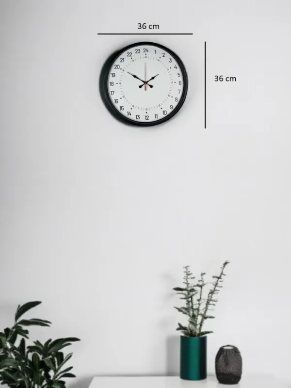 Göstergeli Siyah Plastik Duvar Saati 36 cm · Model PP-3697B