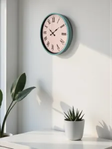 Roma Rakamlı Turkuaz Plastik Duvar Saati 36 cm · Model PP-3654T