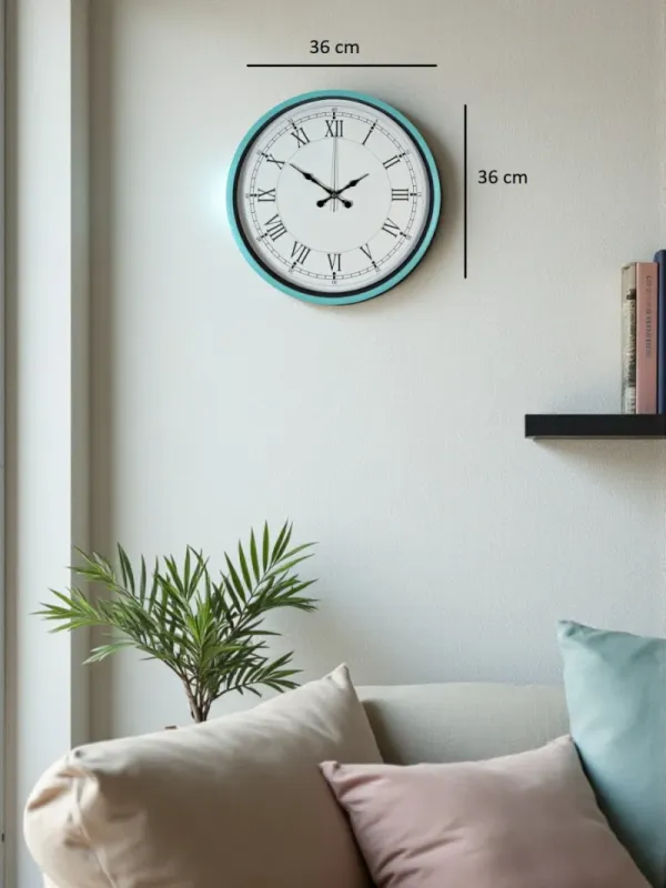 Turkuaz Plastik Duvar Saati 36 cm · Model PP-3655T