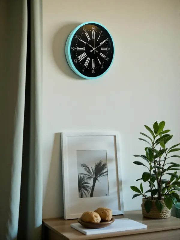 Turkuaz Plastik Duvar Saati 36 cm · Model PP-3659T