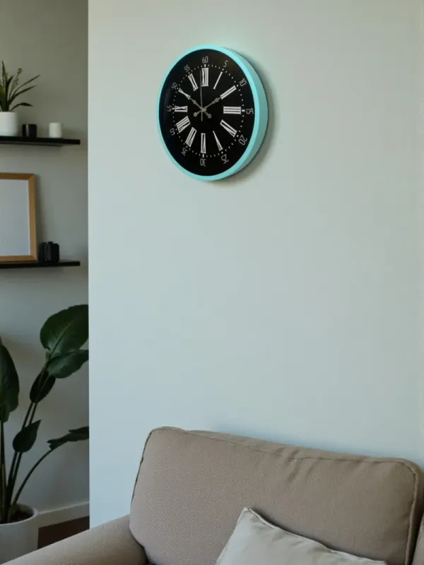 Turkuaz Plastik Duvar Saati 36 cm · Model PP-3659T