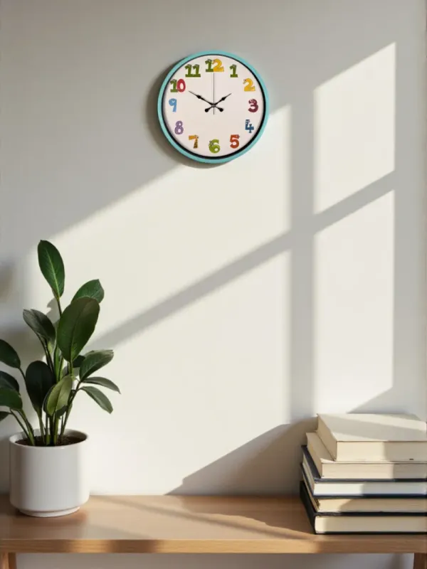 Çocuk Odası Turkuaz Plastik Duvar Saati 36 cm · Model PP-3694T