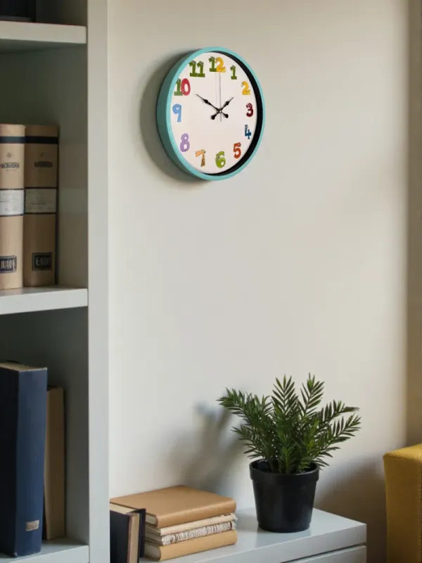 Çocuk Odası Turkuaz Plastik Duvar Saati 36 cm · Model PP-3694T