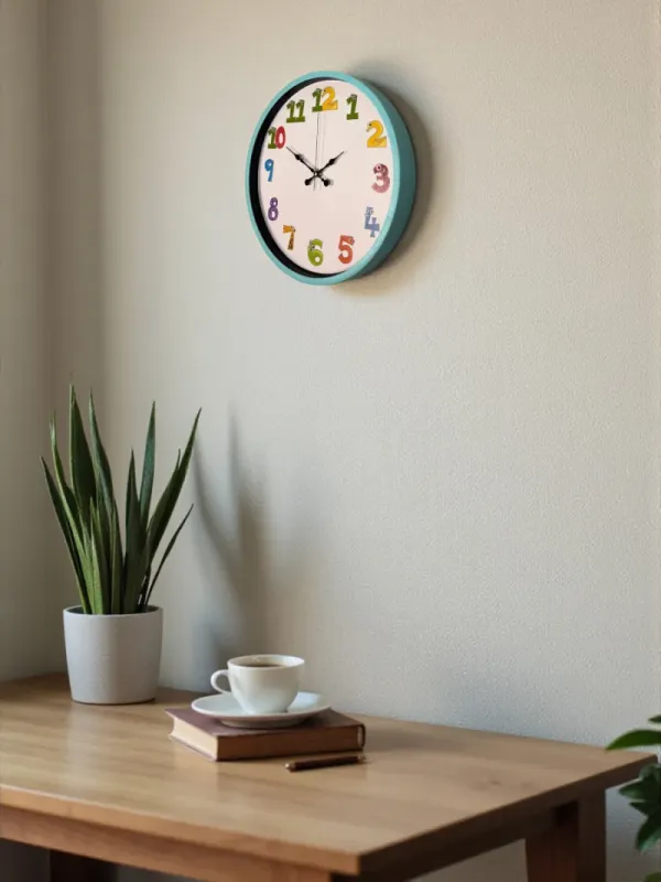 Çocuk Odası Turkuaz Plastik Duvar Saati 36 cm · Model PP-3694T