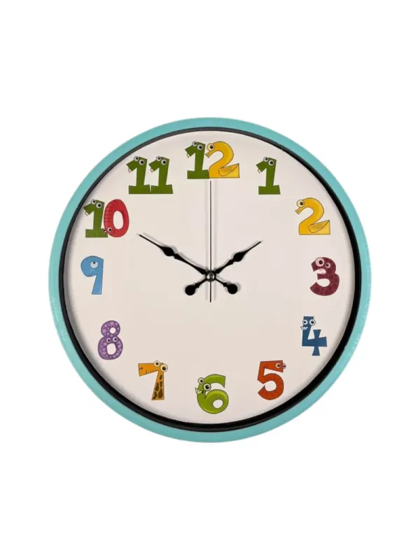 Çocuk Odası Turkuaz Plastik Duvar Saati 36 cm · Model PP-3694T