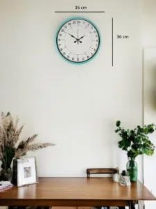 Göstergeli Turkuaz Plastik Duvar Saati 36 cm · Model PP-3697T