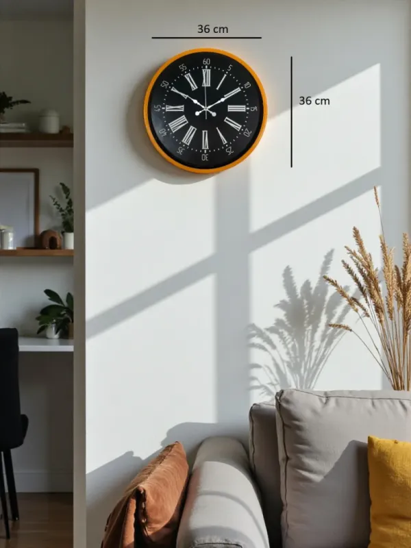 Turuncu Plastik Duvar Saati 36 cm · Model PP-3659O
