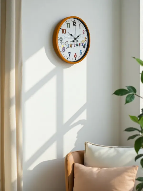 Çocuk Odası Turuncu Plastik Duvar Saati 36 cm · Model PP-3693O