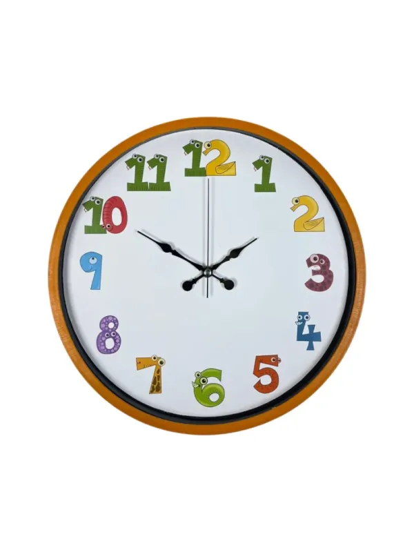 Çocuk Odası Turuncu Plastik Duvar Saati 36 cm · Model PP-3694O