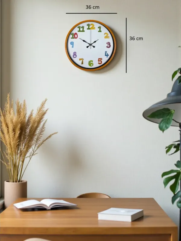 Çocuk Odası Turuncu Plastik Duvar Saati 36 cm · Model PP-3694O