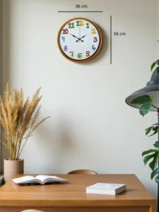 Çocuk Odası Turuncu Plastik Duvar Saati 36 cm · Model PP-3694O