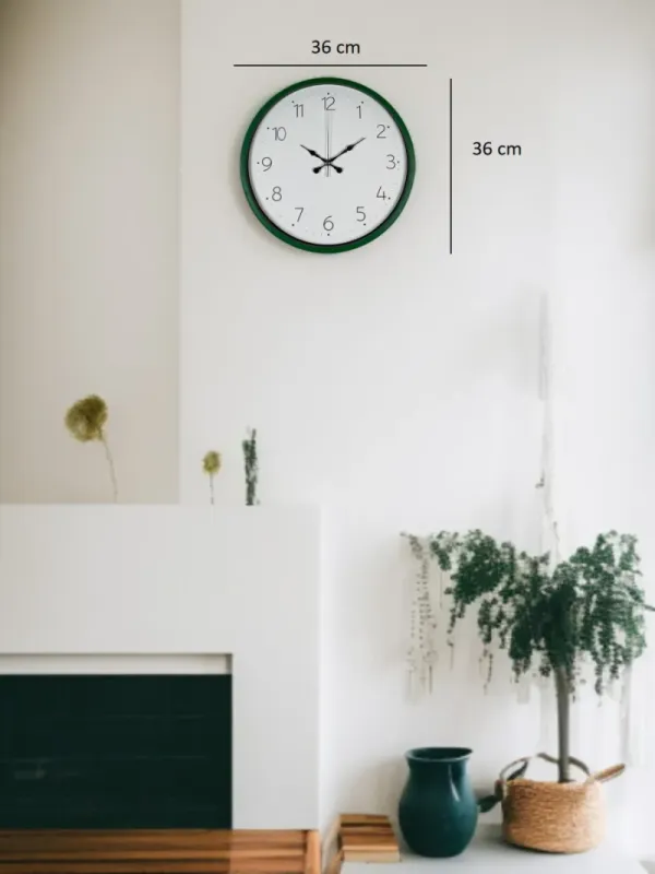 Yeşil Plastik Duvar Saati 36 cm · Model PP-3604L