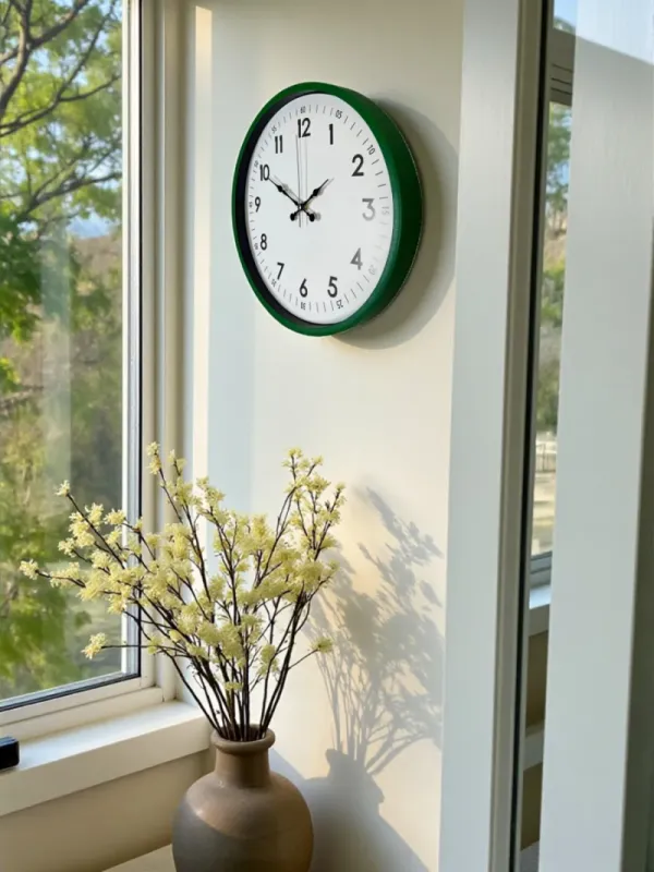 Yeşil Plastik Duvar Saati 36 cm · Model PP-3605L