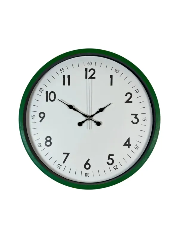 Yeşil Plastik Duvar Saati 36 cm · Model PP-3605L