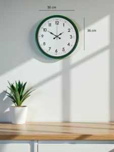 Yeşil Plastik Duvar Saati 36 cm · Model PP-3605L